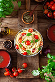 Pasta and tomato soup