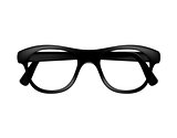 Retro glasses frame in dark design without lenses