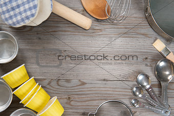 Baking tools from overhead view 