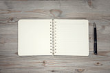 Diary on wooden desk
