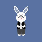 Smart cute Bunny glasses illustration