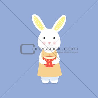 Cute rabbit with cup