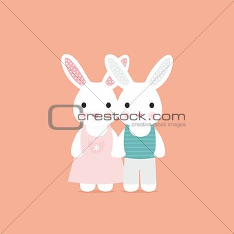 Cute rabbit love card