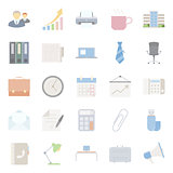 Office and marketing flat icons set