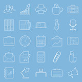 Office and marketing thin lines icons set