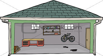 Isolated Open Garage with Bike