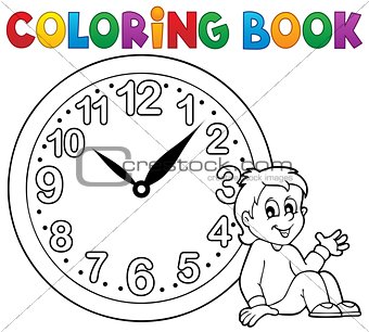 Coloring book clock theme 1