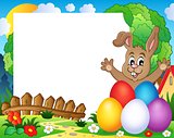 Frame with Easter rabbit theme 2