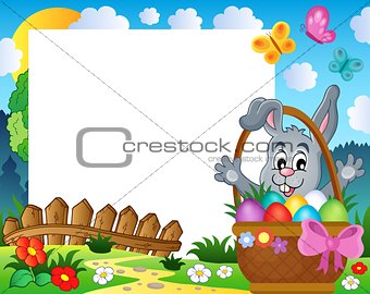 Frame with Easter rabbit theme 3