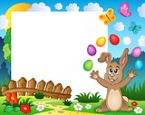 Frame with Easter rabbit theme 4