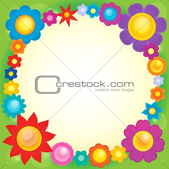 Frame with flower theme 6