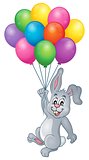 Rabbit with balloons theme image 1