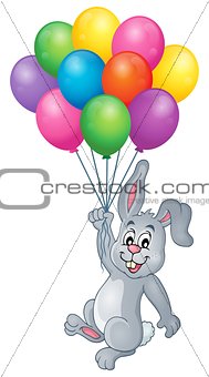 Rabbit with balloons theme image 1