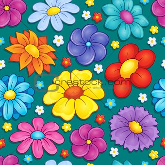 Seamless background flower theme 4
