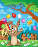 Young bunny with Easter eggs theme 4