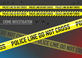 Vector set of Police line do not cross tape, and bullet holes  