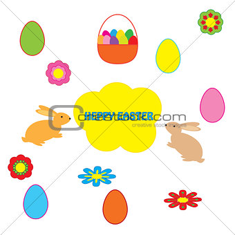 easter greeting on white background