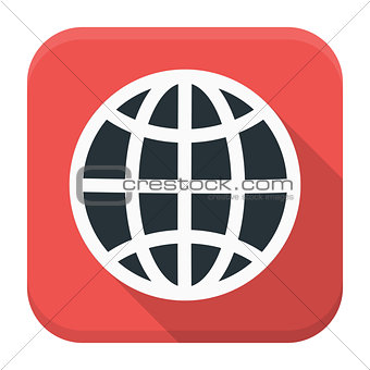 Globe app icon with long shadow