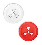 buttons with radioactive symbol