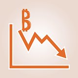 decreasing graph with bitcoin symbol