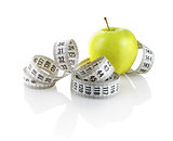 Apple with measuring tape