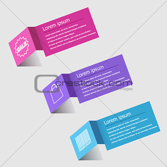 3D origami infographic design template