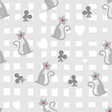 Cat-mouse seamless pattern