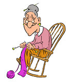Nice elderly Grandma in a rocking chair.
