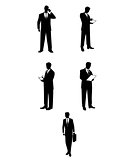 Businessmen silhouettes with accessories