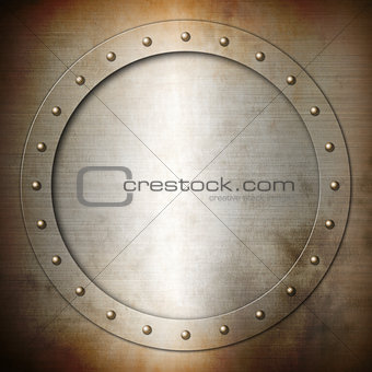 Rusty brushed Steel round frame