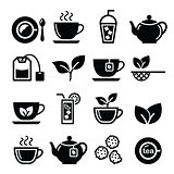 Tea and ice tea vector icons set