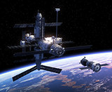 Spacecraft And Space Station