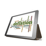 Deflation word cloud on tablet