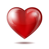 Red heart icon isolated on white