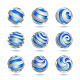 Abstract 3d vector sphere set