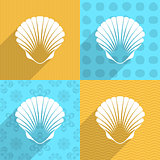 Scallop seashell icon