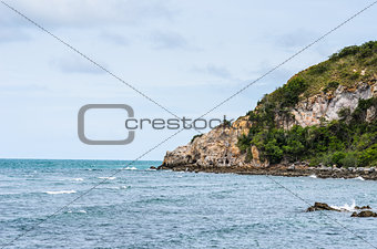 Green island and sea nature landscape