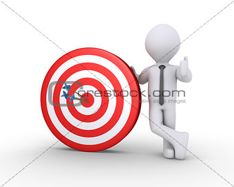 Businessman and target with arrows