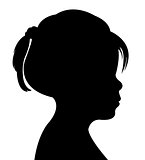 cute girl head silhouette