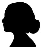 cute girl head silhouette