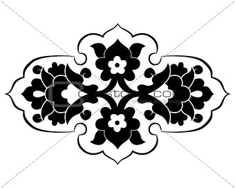 black artistic ottoman pattern series eighty