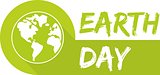 Earth day vector icon with green planet