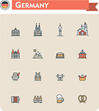 Germany  travel icon set