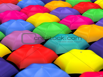 many colored umbrellas