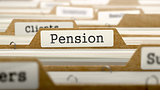 Pension Concept with Word on Folder.