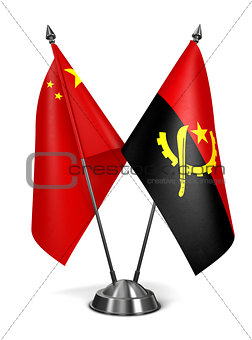 China and Angola - Miniature Flags.