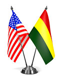USA and Bolivia - Miniature Flags.