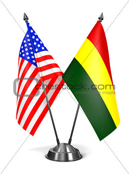 USA and Bolivia - Miniature Flags.