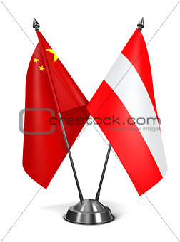 China and Austria - Miniature Flags.