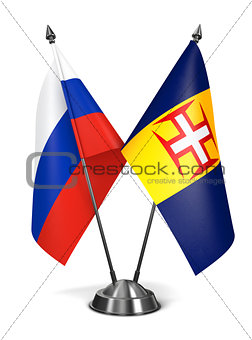 Russia and Madeira - Miniature Flags.